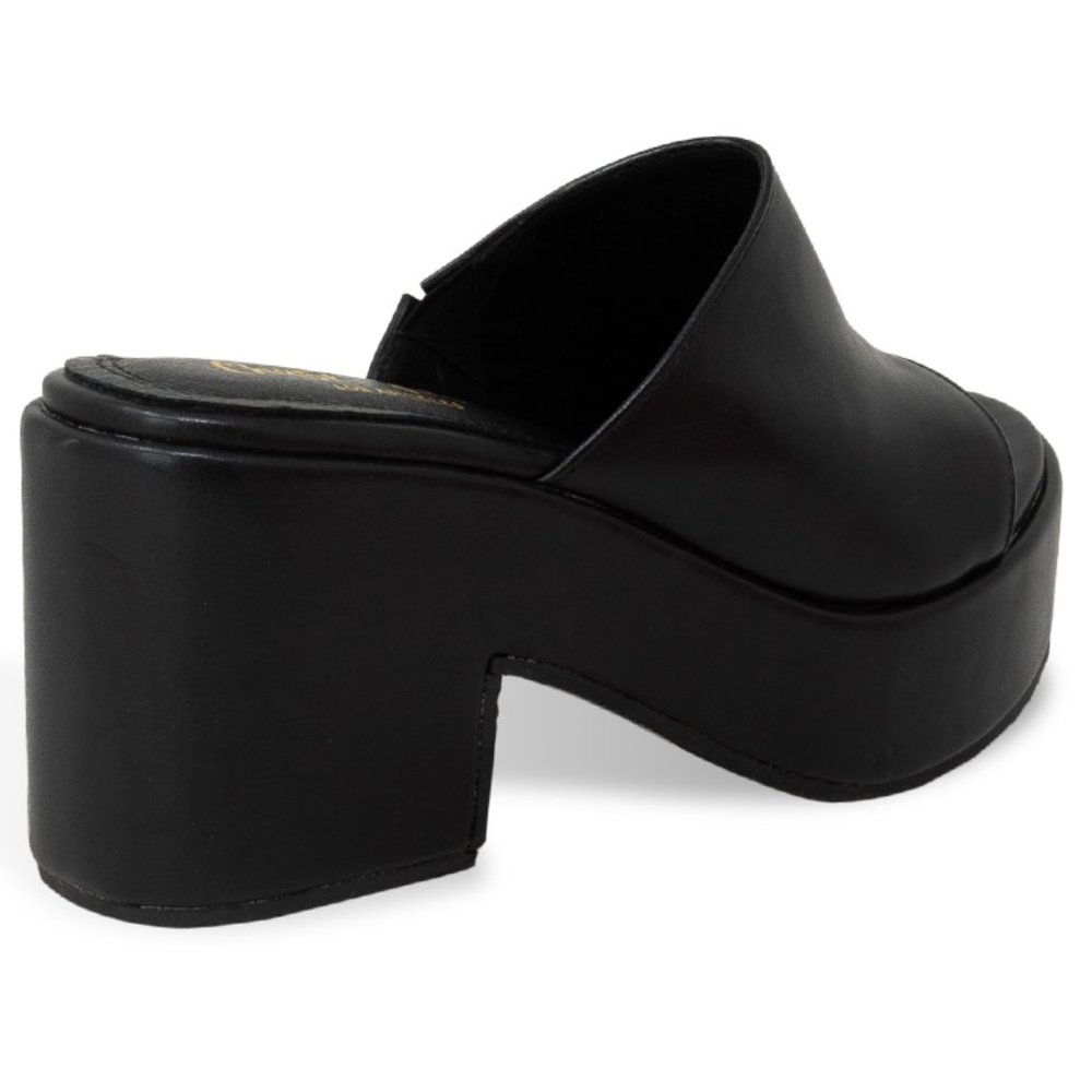 Women’s Chunky Block Heeled Platform Mule Sandal - Picture 3 of 4